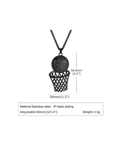 Black pendant with chain 60cm Stainless steel Irregular Hip Hop Necklace