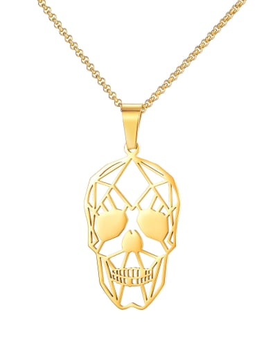 Titanium Steel Hollow Skull Hip Hop Necklace