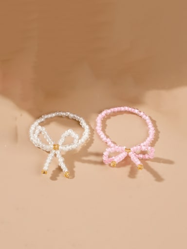 Stainless steel Miyuki Millet Bead Bowknot Trend Bead Ring