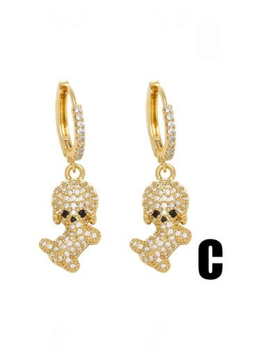 C Brass Imitation Pearl Bowknot Minimalist Huggie Earring