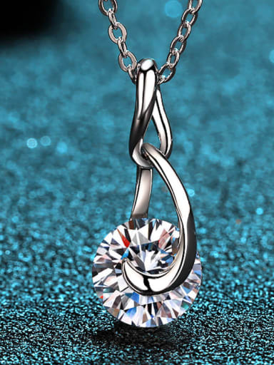 Sterling Silver 2.0 CT Moissanite Water Drop Dainty Necklace