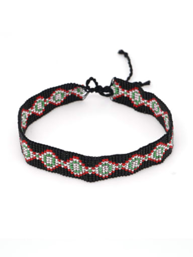 MG N190003D Multi Color MGB Bead Geometric Bohemia Hand-woven necklace