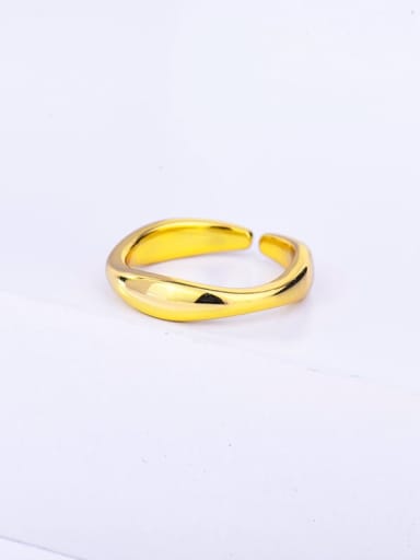 Rd0084 gold 2.95g 925 Sterling Silver Hollow Geometric Minimalist Ring