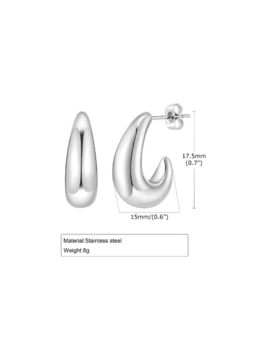 Steel color Stainless steel Geometric Minimalist Stud Earring