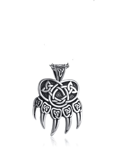 Titanium Steel  Hip Hop  Bear Claw Pendant Necklace