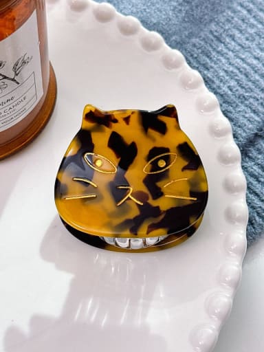 Cellulose Acetate Cute Cat Alloy Jaw Hair Claw