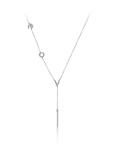 925 Sterling Silver Letter Minimalist Lariat Necklace