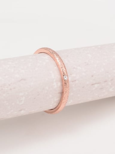 Titanium Steel Rhinestone Round Minimalist Band Ring