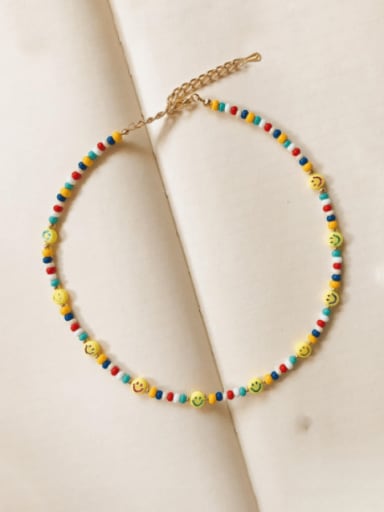 Miyuki Millet Bead Multi Color Smiley Bohemia Handmade Beaded Necklace
