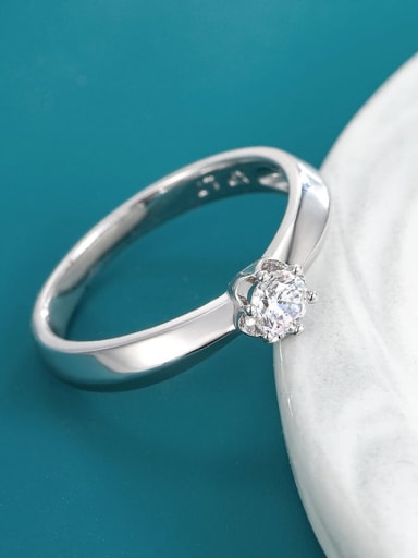 Section e Alloy Cubic Zirconia Geometric Dainty Band Ring