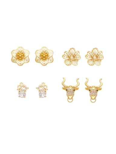 custom Brass Cubic Zirconia Animal Minimalist Stud Earring