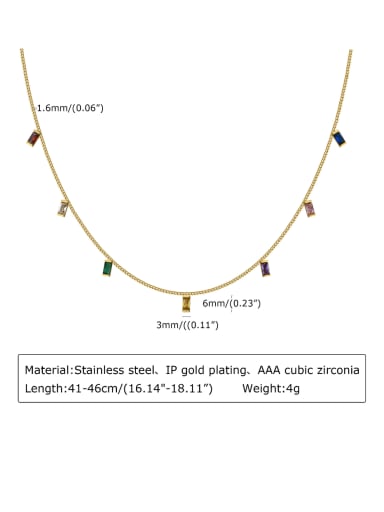 necklace Titanium Steel Cubic Zirconia Minimalist Geometric Bracelet and Necklace Set