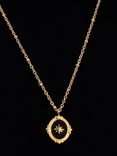 Titanium Steel Enamel Star Vintage Necklace