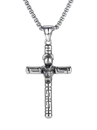Titanium Steel Cross Religious Hip Hop Necklace