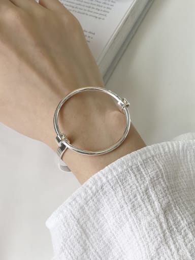 925 Sterling Silver Round Trend Band Bangle