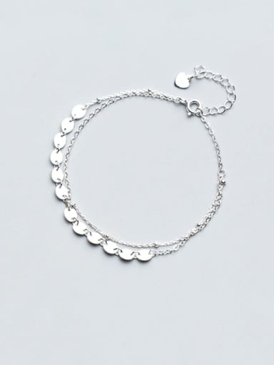 925 Sterling Silver Round Minimalist Strand Bracelet