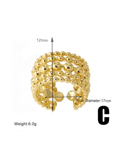 C Brass Geometric Trend Band Ring