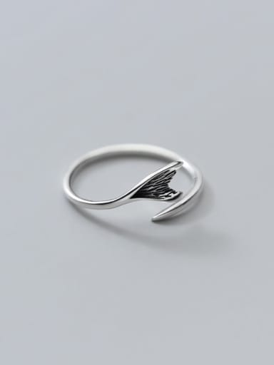 925 Sterling Silver Fish tail Vintage Band Ring