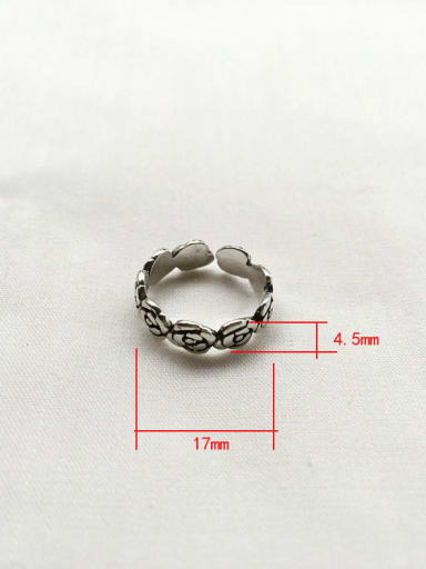 925 Sterling Silver Geometric flower Vintage Stackable Ring