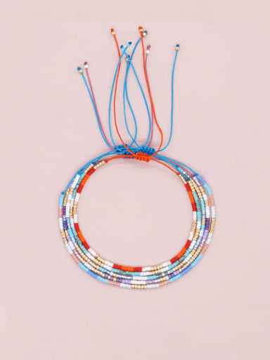 Zinc Alloy Miyuki Millet Bead Multi Color Geometric Bohemia Adjustable Bracelet