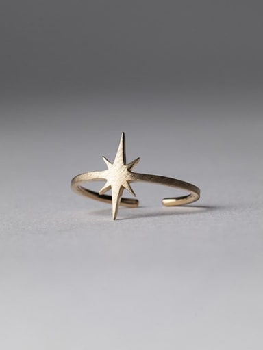 925 Sterling Silver   Minimalist  Smooth Star Free Size Ring