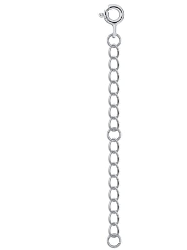 Platinum 5.5 cm 925 Sterling Silver  Minimalist Geometric Tail Chain