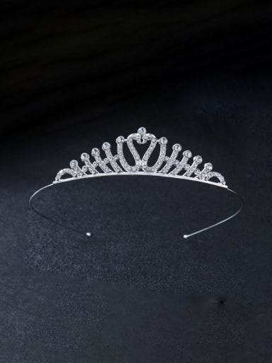 Style 3 Alloy Cubic Zirconia Trend Crown  Hair Fascinator