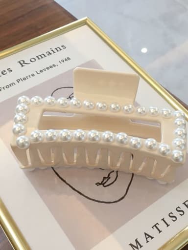 Cellulose Acetate Trend Geometric Imitation Pearl Jaw Hair Claw
