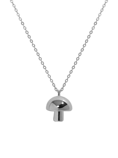 925 Sterling Silver Minimalist Mushroom  Pendant Necklace