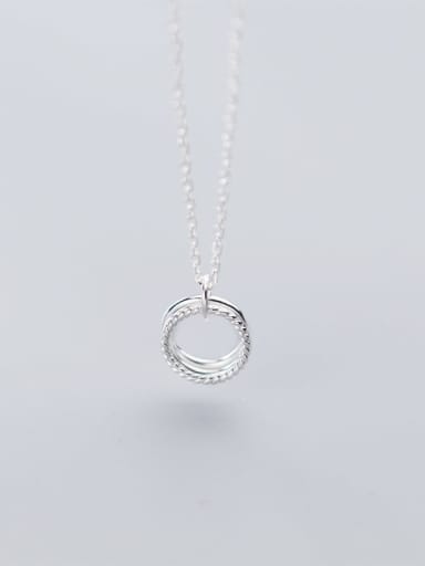 925 Sterling Silver With Platinum Plated Fashion Multi-layer  Round Necklaces