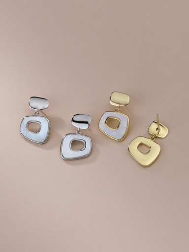 925 Sterling Silver Shell Geometric Minimalist Drop Earring