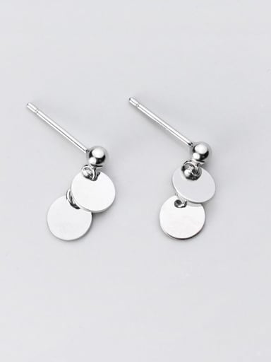 925 Sterling Silver Round Minimalist Drop Earring