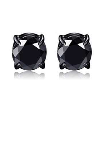 A pair of black diamonds Titanium Rhinestone Multi Color Square Minimalist Stud Earring  No piercings