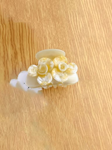 Yellow 6cm Cellulose Acetate Trend Flower Multi Color Jaw Hair Claw