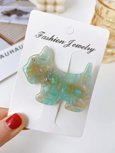 Turquoise blue Alloy Cellulose Acetate Trend Dog  Jaw Hair Claw
