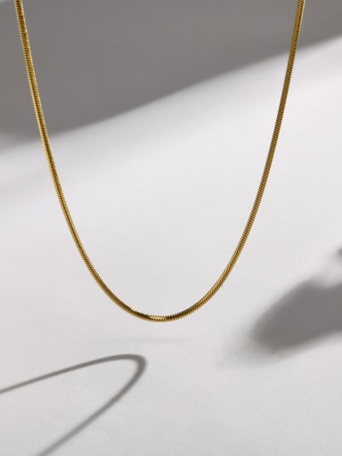 golden Titanium Steel Minimalist Snake Bone Chain Necklace