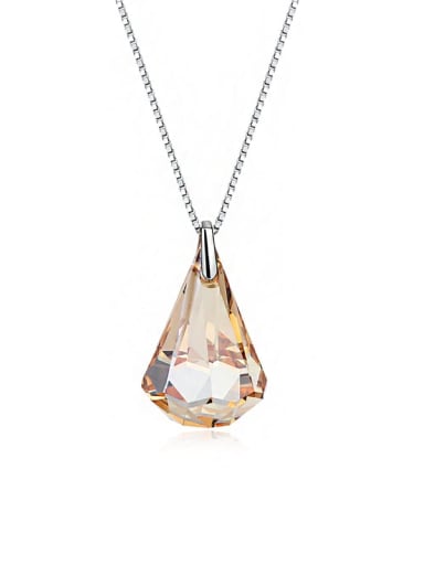 925 Sterling Silver Austrian Crystal Irregular Classic Necklace