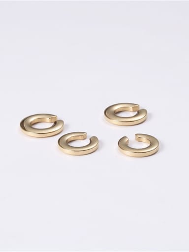 Titanium With Imitation Gold Plated Simplistic Irregular "C" Clip On Earrings