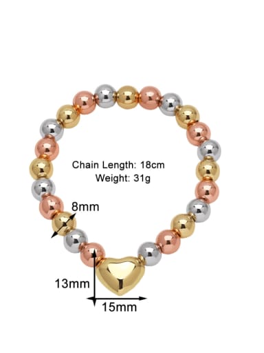 Bracelet Brass Heart Minimalist Beaded Necklace
