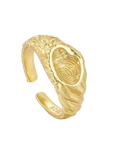 18K gold  adjustable size 16 925 Sterling Silver Irregular Vintage Band Ring
