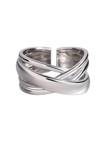 925 Sterling Silver Smooth Irregular Vintage Stackable Ring