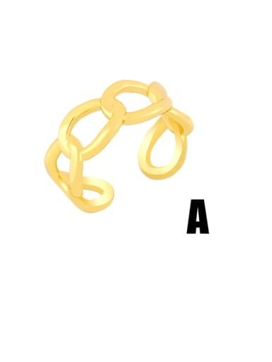 A Brass Hollow Geometric Minimalist Band Ring