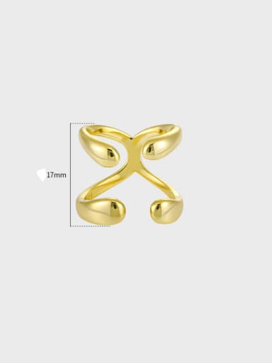 18K gold ? adjustable size 14 ? 925 Sterling Silver Geometric Cross Vintage Band Ring