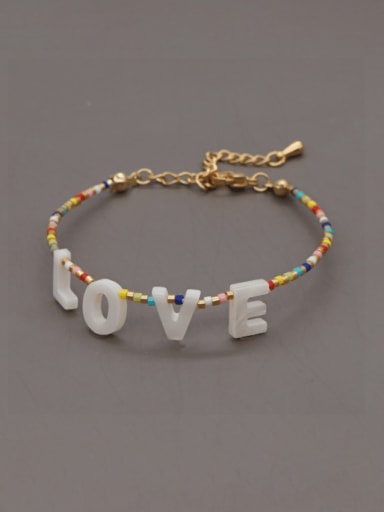 Miyuki Millet Bead Multi Color Acrylic Letter Bohemia Handmade Weave Bracelet