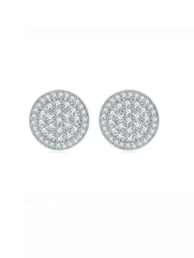 925 Sterling Silver Cubic Zirconia Round Dainty Cluster Earring