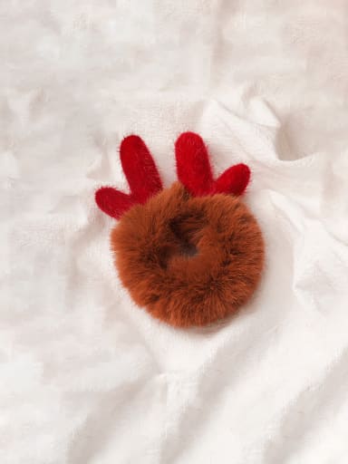 B Wine red antler Hairball Cute Christmas Seris Multi Color Hair Rope