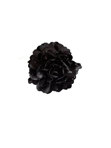 Black 12.7cm Fabric Trend Flower Alloy Resin Multi Color Jaw Hair Claw