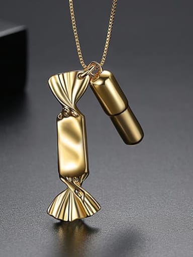 gold Copper Minimalist Personality Candy Pendant Necklace