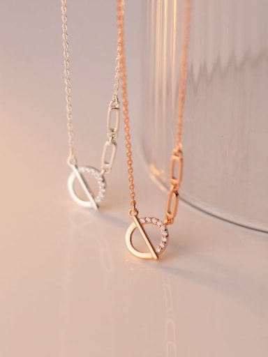 925 Sterling Silver Hollow Geometric Minimalist Necklace