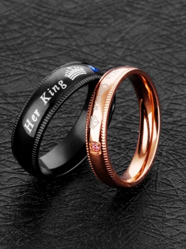 Titanium Letter Minimalist Couple Ring
